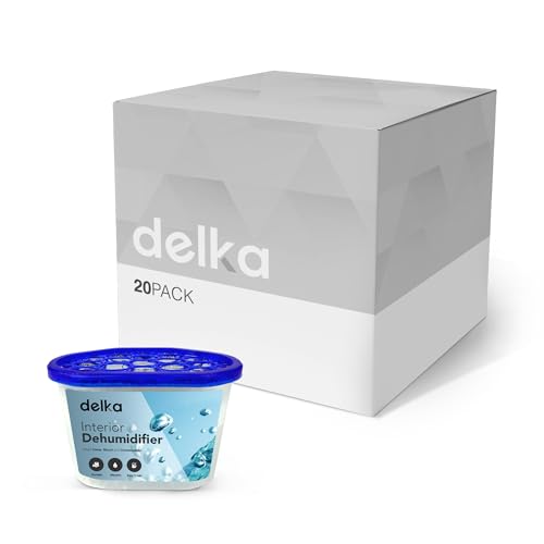 Delka Dehumidifiers 500ml Moisture, Damp Absorbers, Disposable Condensation Remover, Dehumidifiers for Mould Compact & Portable Design for Bedroom, Kitchen, Office, Bathroom, Garage, Wardrobe