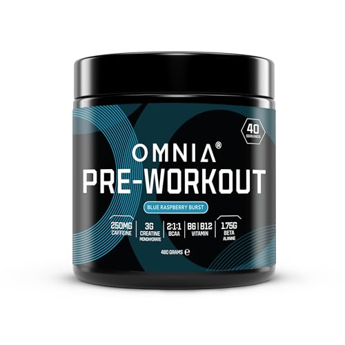 OMNIA Power Pre Workout Powder, Pre Workout Energy Drink with Creatine Monohydrate, Beta-Alanine, Caffeine and Citrulline, 40 Servings, 480g