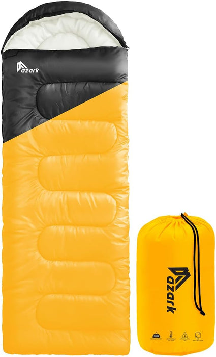 azark Premium Lightweight Sleeping Bag for Adults & Kids, 400 GSM, 4 Season Waterproof Sleeping Bag, Comfortable & Portable, Machine Washable, Camping & Hiking Essential