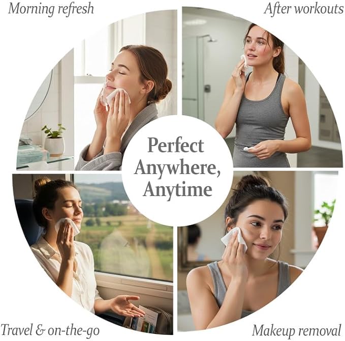 CareBee Plastic-Free Facial Wipes, 25 Wipes Per Pack, Plant-Based & FSC Certified | Biodegradable, Gentle Makeup Remover Wipes | Vegan, Eco-Friendly Cleansing Wipes for All Skin Types