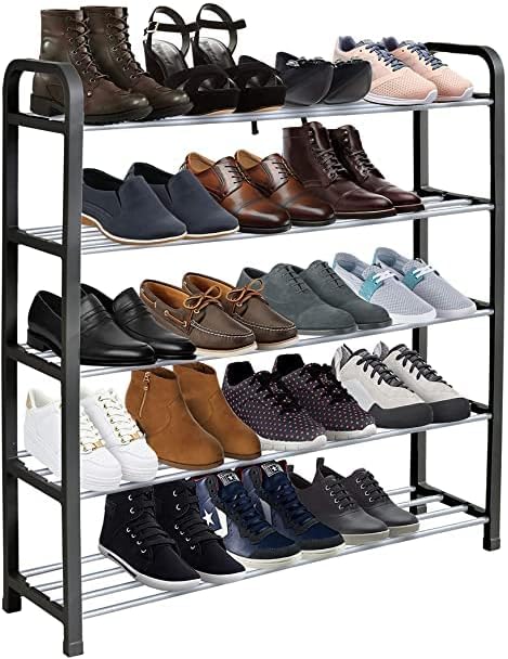 KEPLIN 5 Tier Shoe Rack - Shoe Storage Organiser, Quick Assembly No To ...