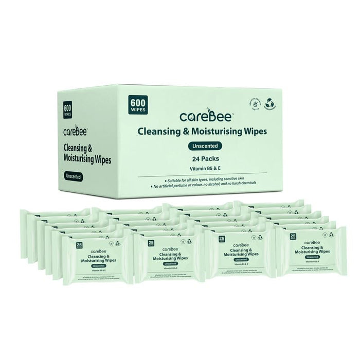 CareBee Plastic-Free Facial Wipes, 25 Wipes Per Pack, Plant-Based & FSC Certified | Biodegradable, Gentle Makeup Remover Wipes | Vegan, Eco-Friendly Cleansing Wipes for All Skin Types
