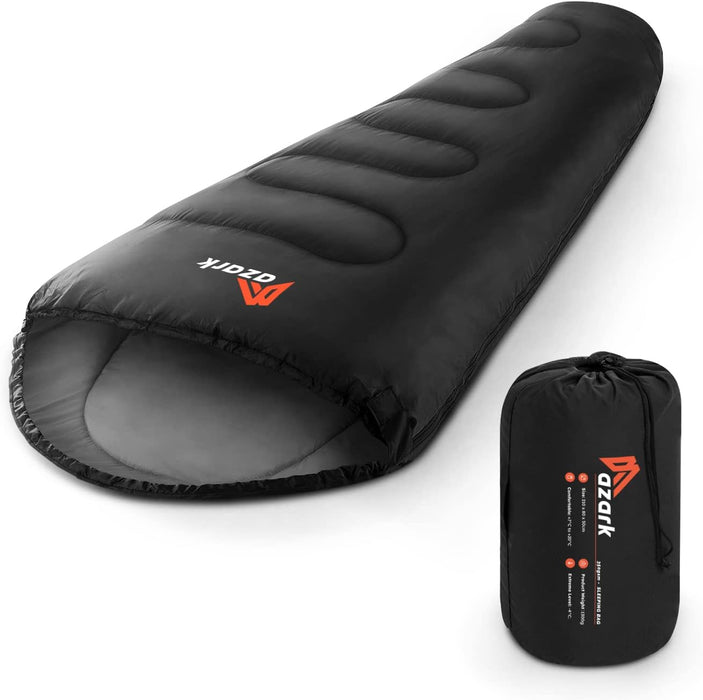 azark Premium Sleeping Bag, 350GSM, Lightweight and Waterproof, 4 Seasons of Camping, Hiking and Outdoors, Sleeping bag for Adults & Kids