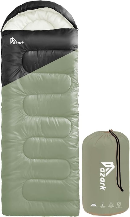 azark Premium Lightweight Sleeping Bag for Adults & Kids, 400 GSM, 4 Season Waterproof Sleeping Bag, Comfortable & Portable, Machine Washable, Camping & Hiking Essential