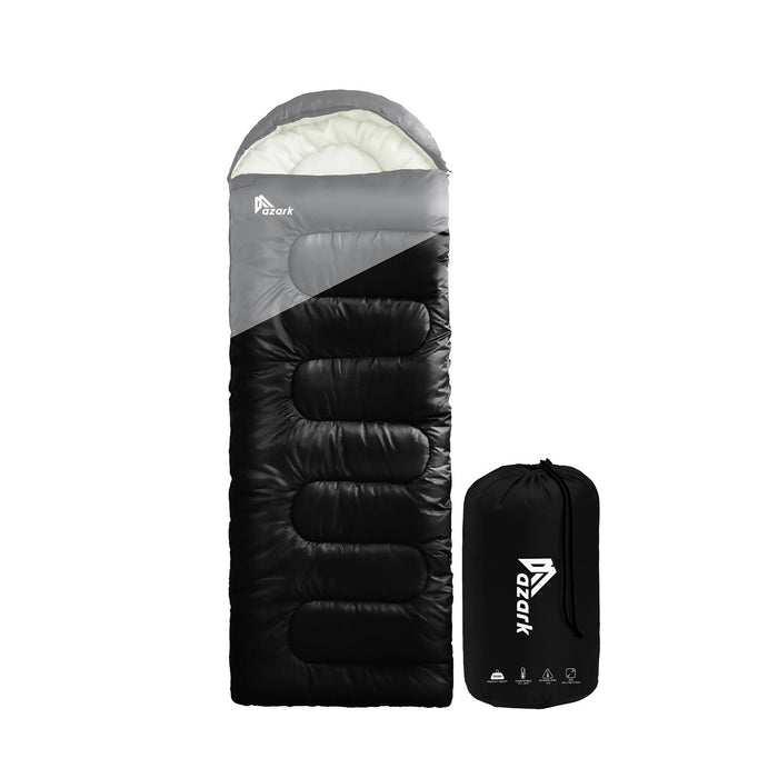 azark Premium Lightweight Sleeping Bag for Adults & Kids, 400 GSM, 4 Season Waterproof Sleeping Bag, Comfortable & Portable, Machine Washable, Camping & Hiking Essential