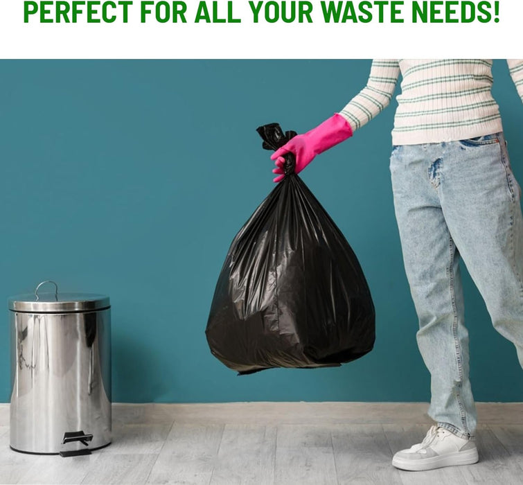 delka Heavy Duty Bin Bags, Extra Strong, Tear-Resistant Garbage Bags for Household, Commercial, and Garden Waste, Leak & Tear Resistant, Flat Top, Eco-Freindly, Recyclable