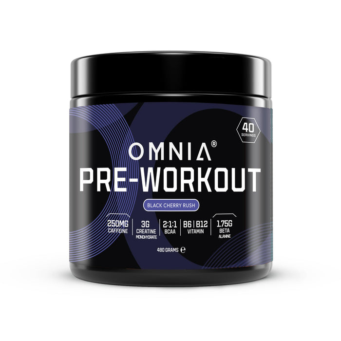 OMNIA Power Pre Workout Powder, Pre Workout Energy Drink with Creatine Monohydrate, Beta-Alanine, Caffeine and Citrulline, 40 Servings, 480g