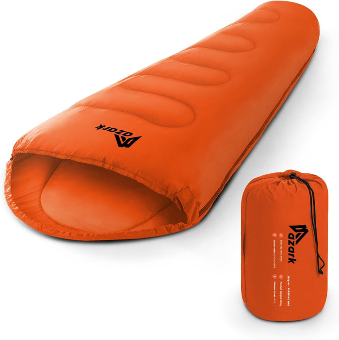 azark Premium Sleeping Bag, 350GSM, Lightweight and Waterproof, 4 Seasons of Camping, Hiking and Outdoors, Sleeping bag for Adults & Kids