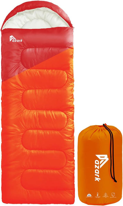 azark Premium Lightweight Sleeping Bag for Adults & Kids, 400 GSM, 4 Season Waterproof Sleeping Bag, Comfortable & Portable, Machine Washable, Camping & Hiking Essential