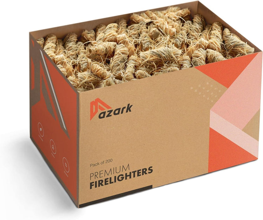 azark Natural Wood Premium Fire Lighters, Eco Friendly Charcoal Starter, Wood Wool Fire Starter for Barbecue, Pizza Ovens & Smokers Clean, Safe and Odourless