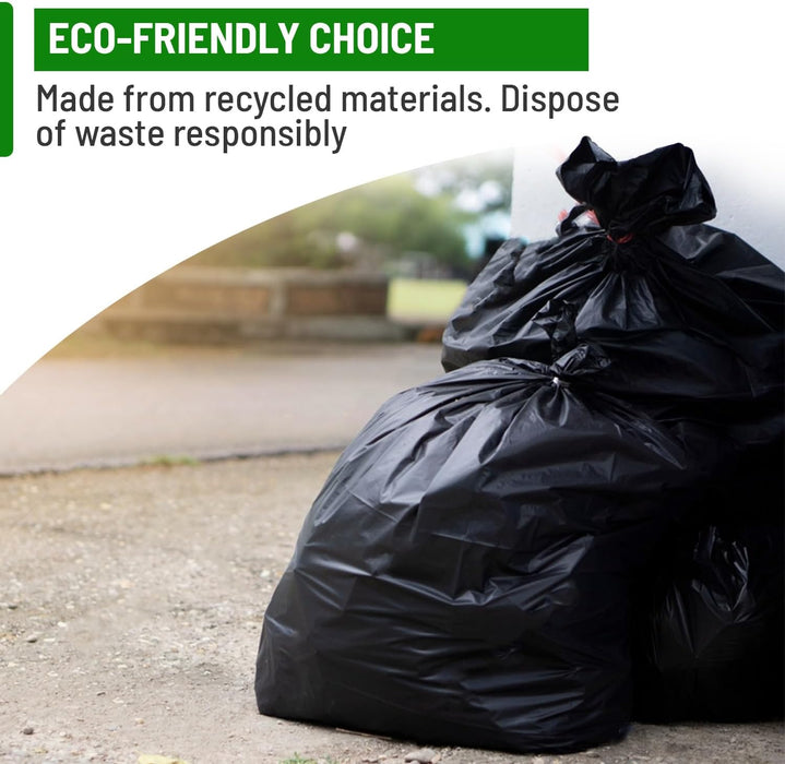 delka Heavy Duty Bin Bags, Extra Strong, Tear-Resistant Garbage Bags for Household, Commercial, and Garden Waste, Leak & Tear Resistant, Flat Top, Eco-Freindly, Recyclable