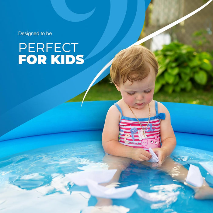 Scoosh Premium Inflatable Swimming Pool, Easy to Inflate Paddling pool for Kids and Adults, Air pump & Repair Patch Included, Waterproof bag provided for Storage (6FT - LINED)