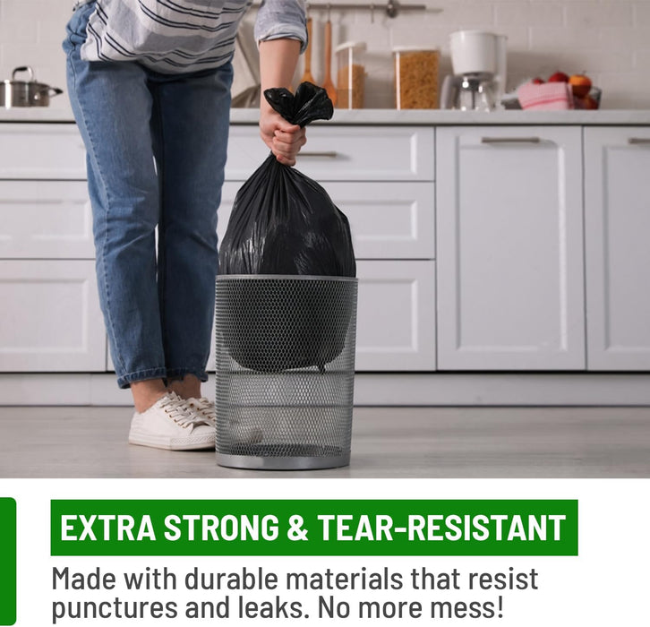 delka Heavy Duty Bin Bags, Extra Strong, Tear-Resistant Garbage Bags for Household, Commercial, and Garden Waste, Leak & Tear Resistant, Flat Top, Eco-Freindly, Recyclable