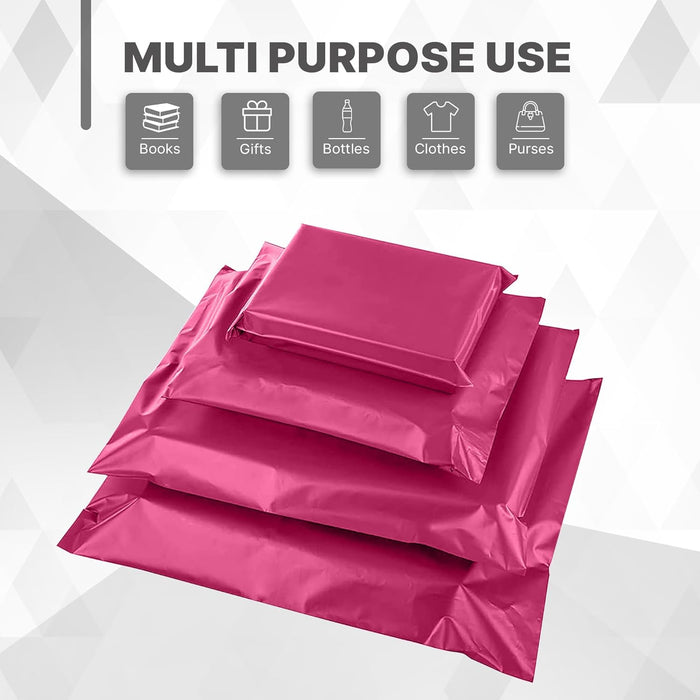 delka Mailing Bags, Durable Pink Poly Mailer Bags, Tear-Resistant Shipping Envelopes for Clothing, Documents, Strong Self-Seal Adhesive, Waterproof & Lightweight