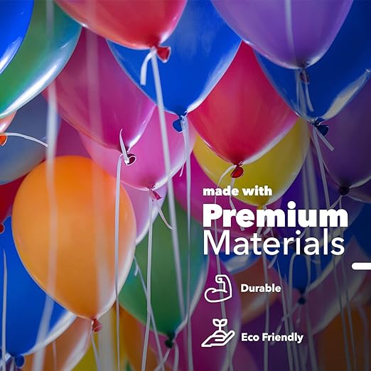 delka 12-Inch Latex Birthday Balloons - Pack of 25/50, Assorted | Suitable for Kids Party Decorations, Baby Shower, Wedding, Christmas, New Year Eve Decoration & Celebration| Helium Gas or Air Inflated