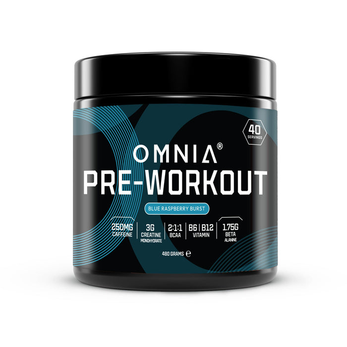 OMNIA Power Pre Workout Powder, Pre Workout Energy Drink with Creatine Monohydrate, Beta-Alanine, Caffeine and Citrulline, 40 Servings, 480g