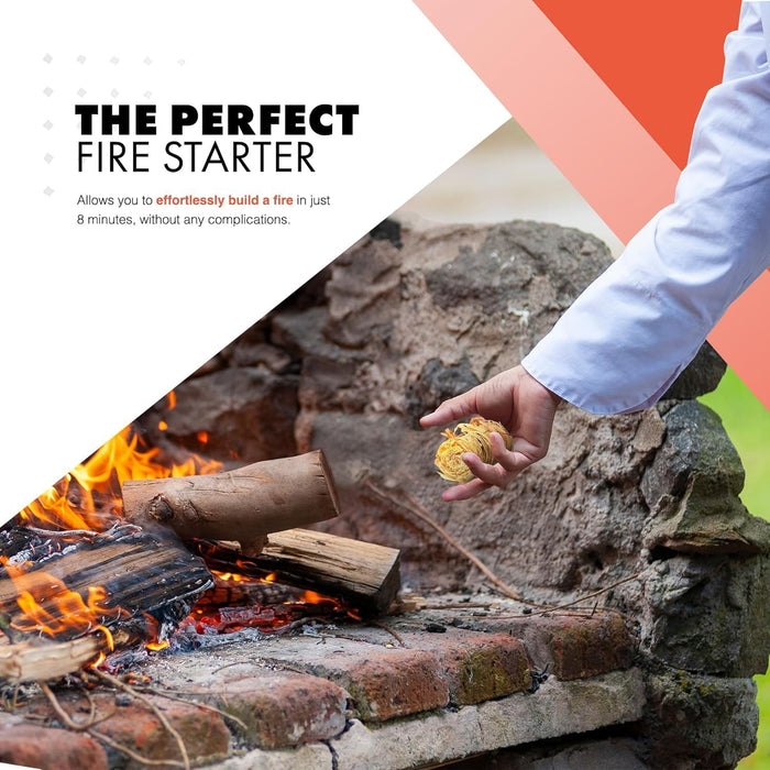 azark Natural Wood Premium Fire Lighters, Eco Friendly Charcoal Starter, Wood Wool Fire Starter for Barbecue, Pizza Ovens & Smokers Clean, Safe and Odourless
