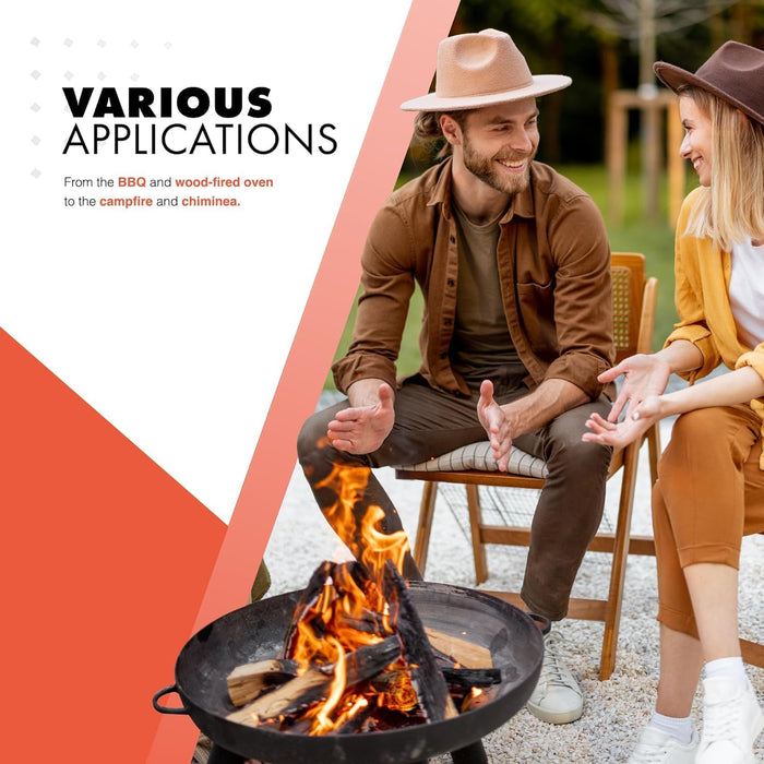 azark Natural Wood Premium Fire Lighters, Eco Friendly Charcoal Starter, Wood Wool Fire Starter for Barbecue, Pizza Ovens & Smokers Clean, Safe and Odourless
