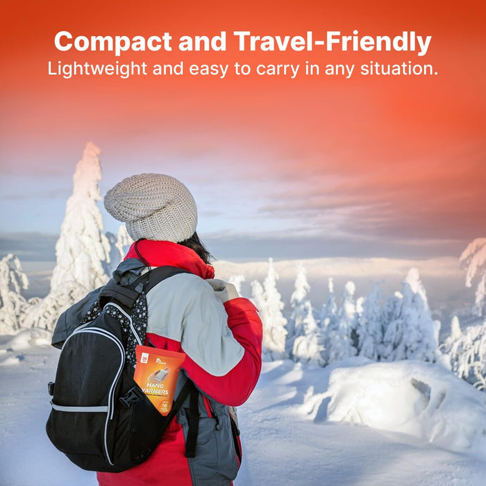 azark Unisex Hand Warmers, Up to 10 Hours, Fast Heating, Pocket-Sized- Ideal for Sports, Winter Activities, Hiking & Camping