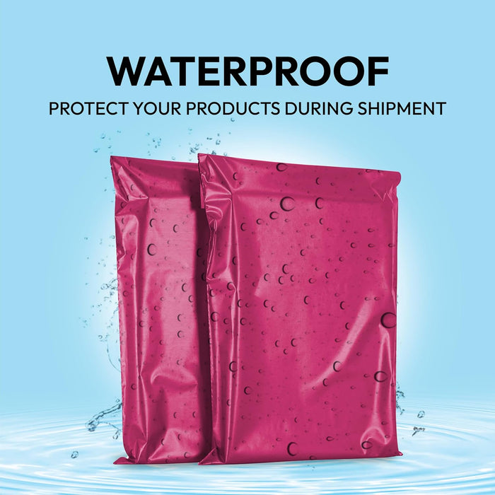 delka Mailing Bags, Mixed Size Pink Poly Mailer Bags, Tear-Resistant Shipping Envelopes for Clothing, Documents, Strong Self-Seal Adhesive, Waterproof & Lightweight Pink