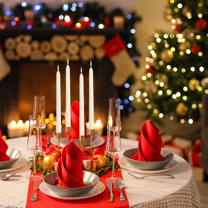 delka Dinner Candles, Tapered 8-Hour Burn Time Dinner Candles, Unscented, Non-drip & Smoke Free, Quality Wax