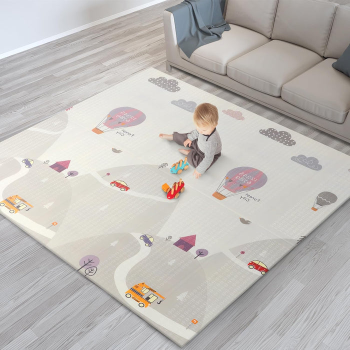 scoosh Foldable Rug Activity Rug Mat - Double-Sided, Reversible, Waterproof, Ideal for Picnics, and Quality Family Bonding